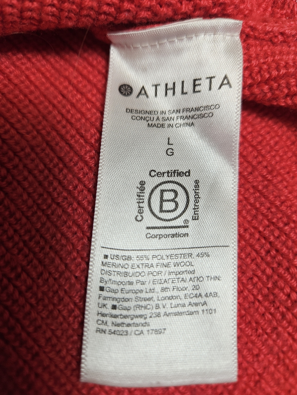 Athleta Hanover Refined V-Neck Sweater Coral Women's Large - Picture 7 of 8